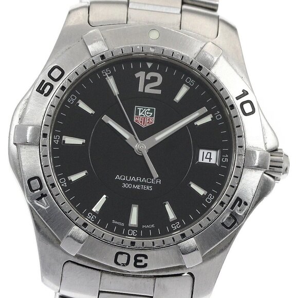 TAG HEUER Aqua racer WAF1110 Date black Dial Quartz Men's Watch